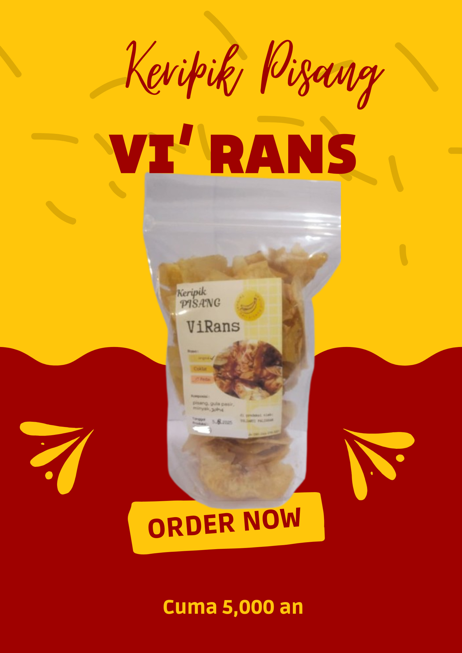 Keripik Pisang ukuran kecil  ViRans